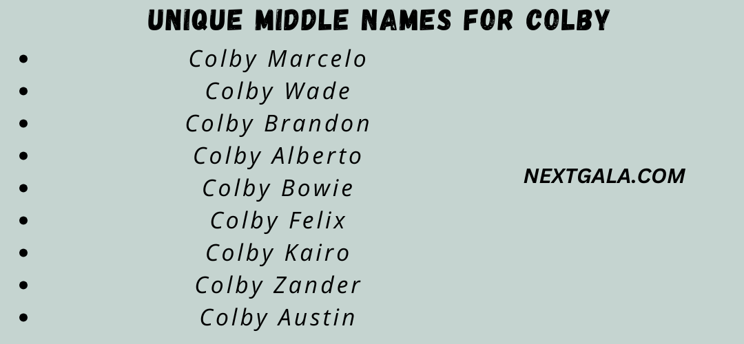 Middle Names For Colby