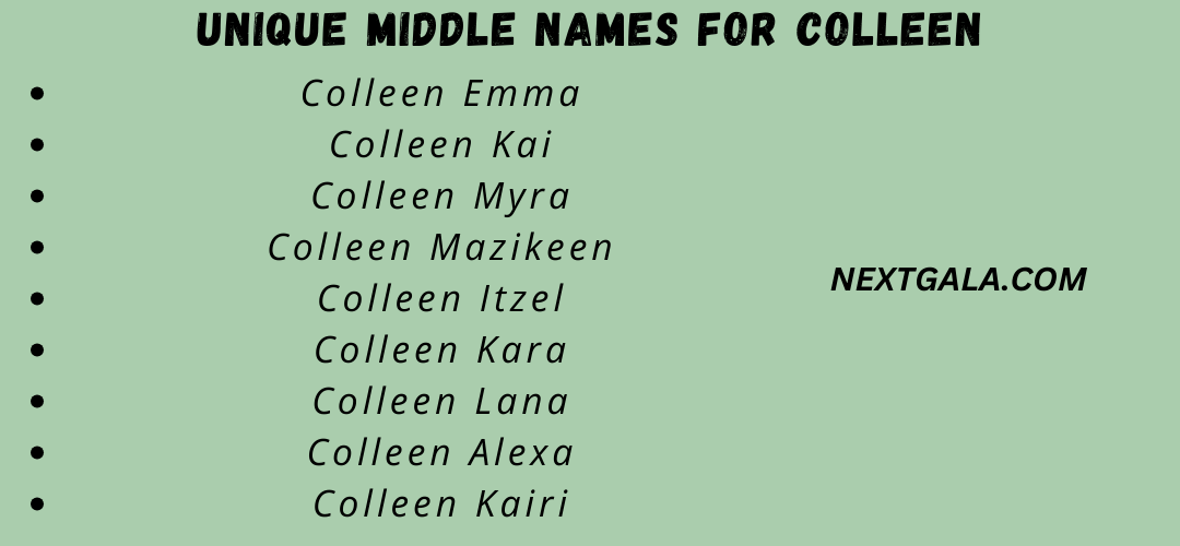 Middle Names For Colleen