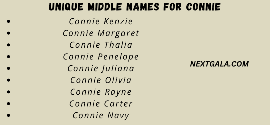  Middle Names For Connie