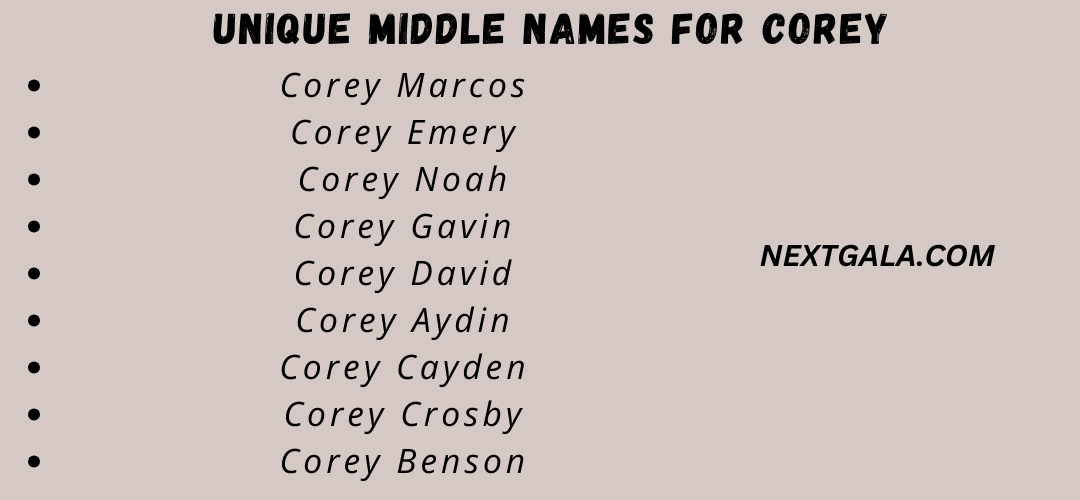 Middle Names For Corey