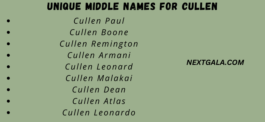 Middle Names For Cullen