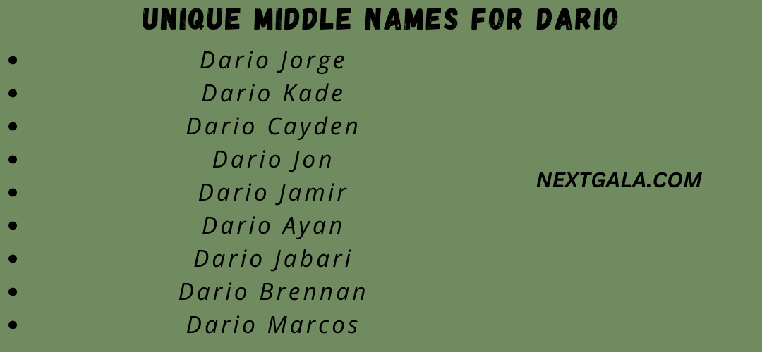 Middle Names For Dario