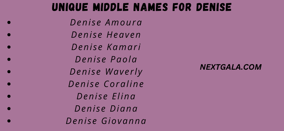 Middle Names For Denise