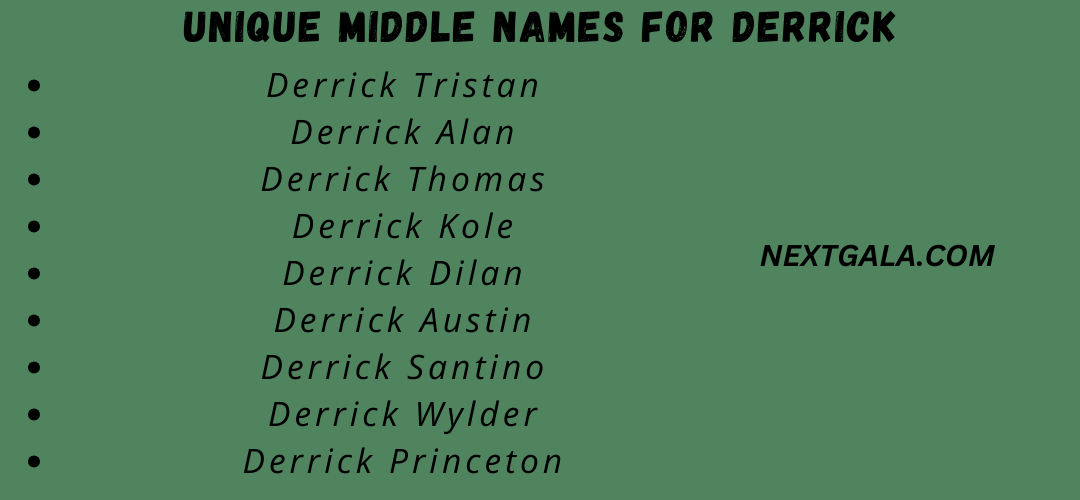 Middle Names For Derrick