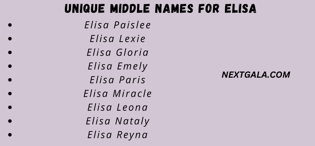 Middle Names For Elisa