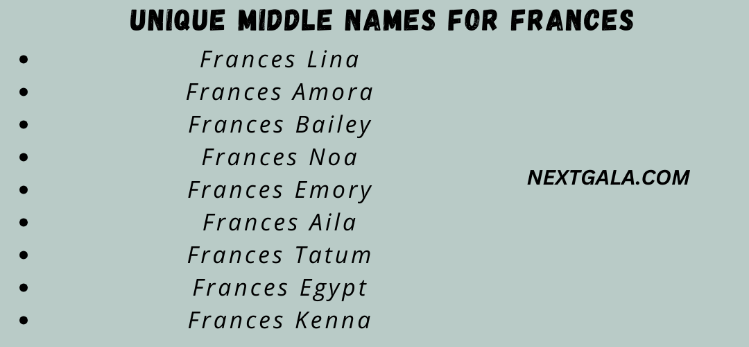 Middle Names For Frances