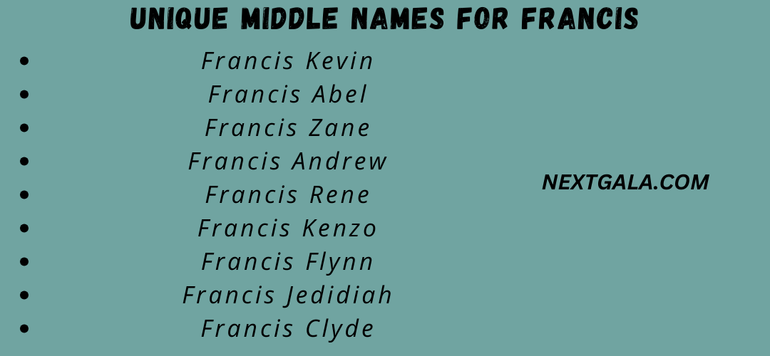 Middle Names For Francis