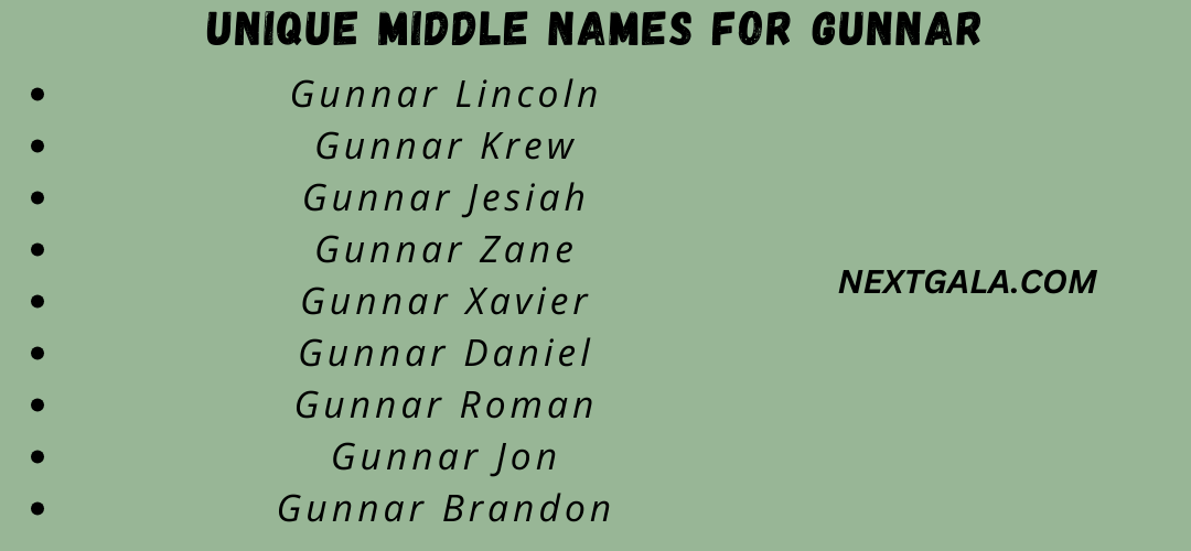 Middle Names For Gunnar