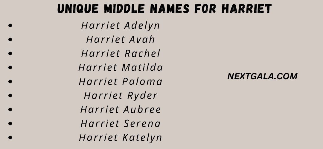 Middle Names For Harriet