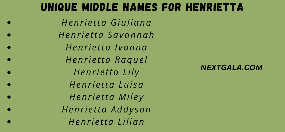 Middle Names For Henrietta