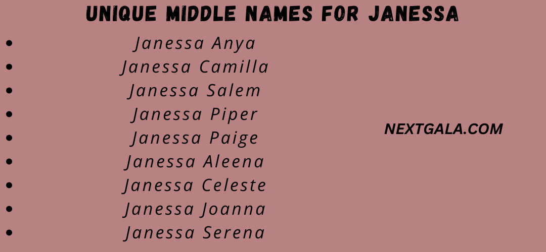 Middle Names For Janessa