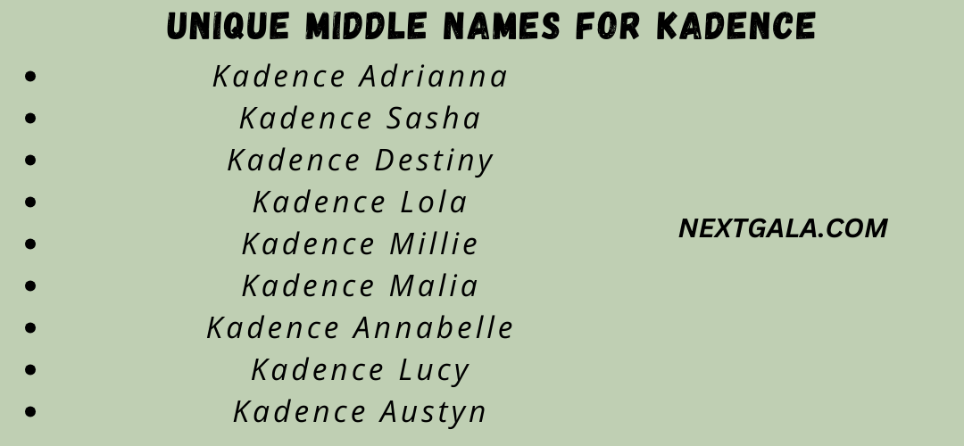 Middle Names For Kadence