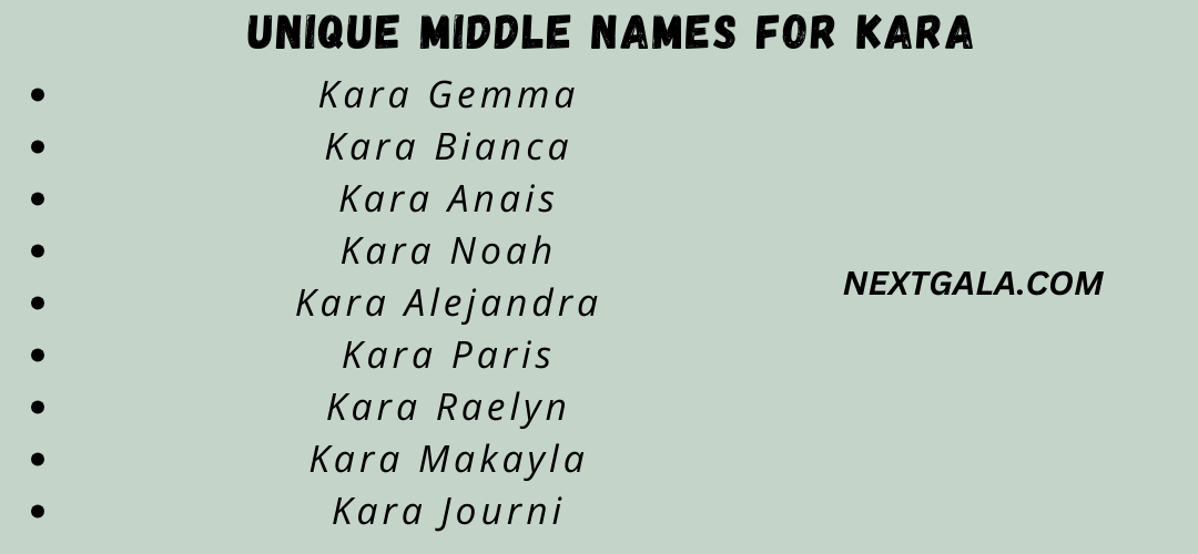 Middle Names For Kara