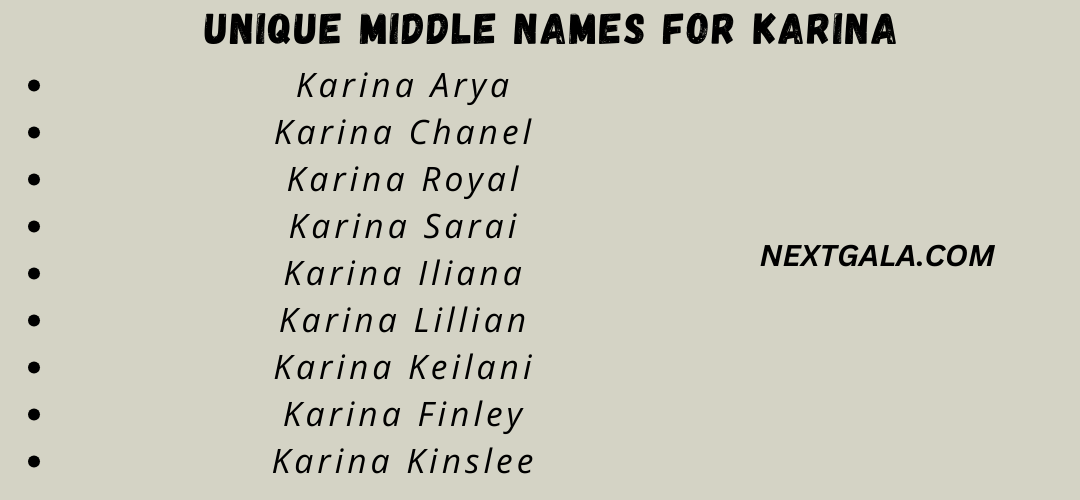 Middle Names For Karina