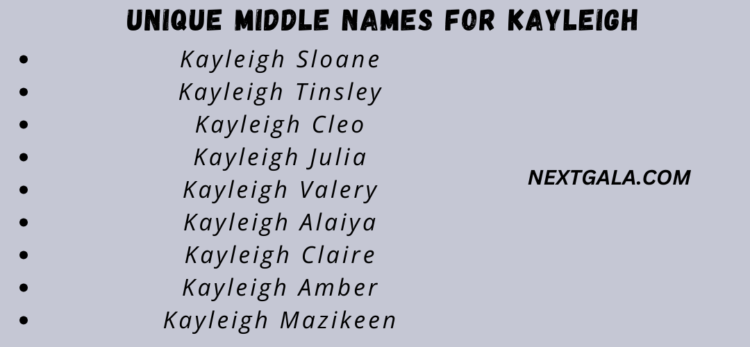 Middle Names For Kayleigh