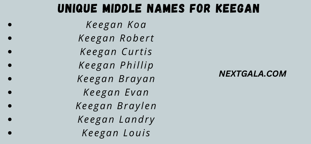 Middle Names For Keegan