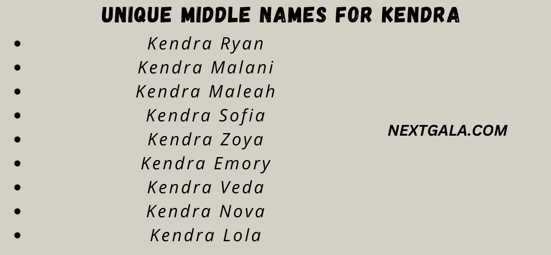 Middle Names For Kendra