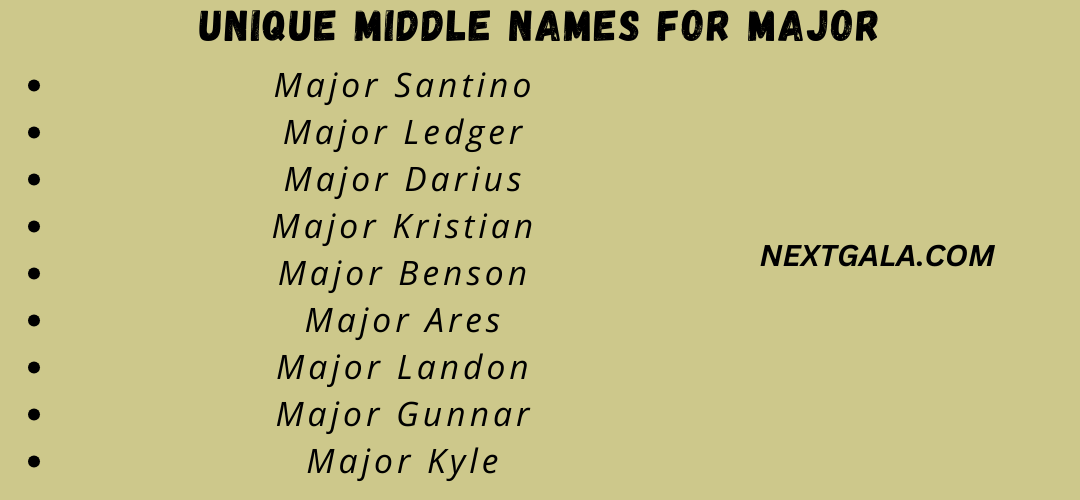 Middle Names For Major