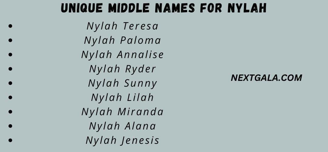 Middle Names For Nylah