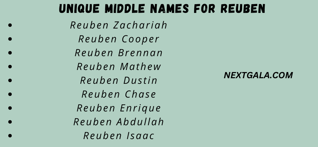 Middle Names For Reuben