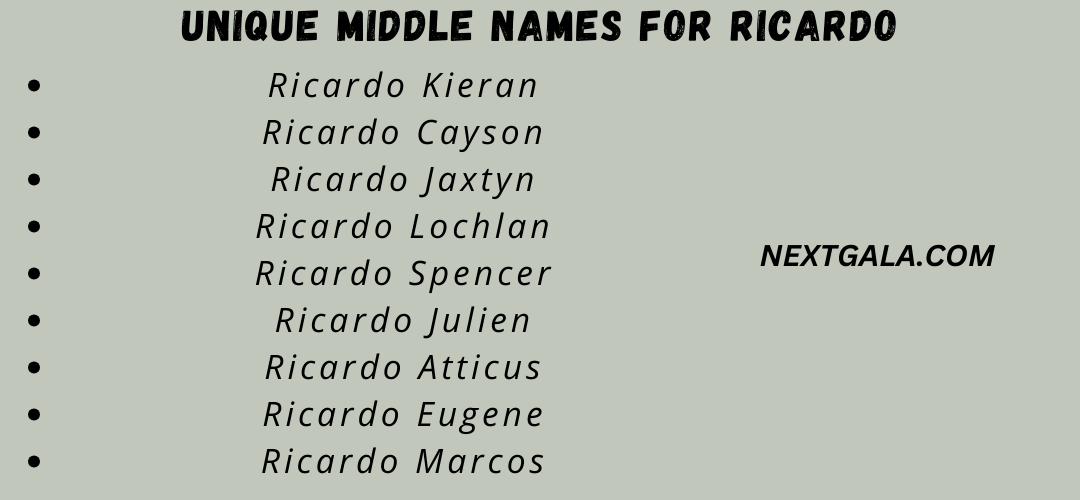 Middle Names For Ricardo