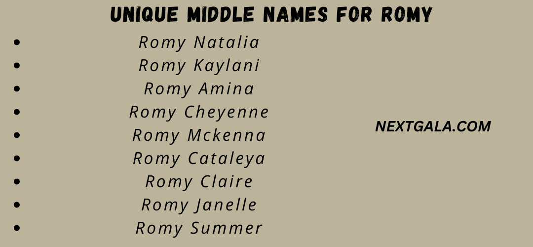 Middle Names For Romy