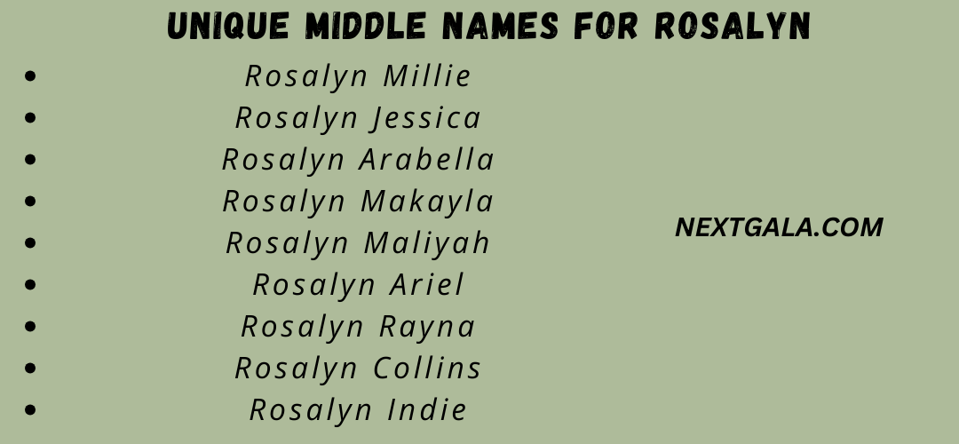 Middle Names For Rosalyn