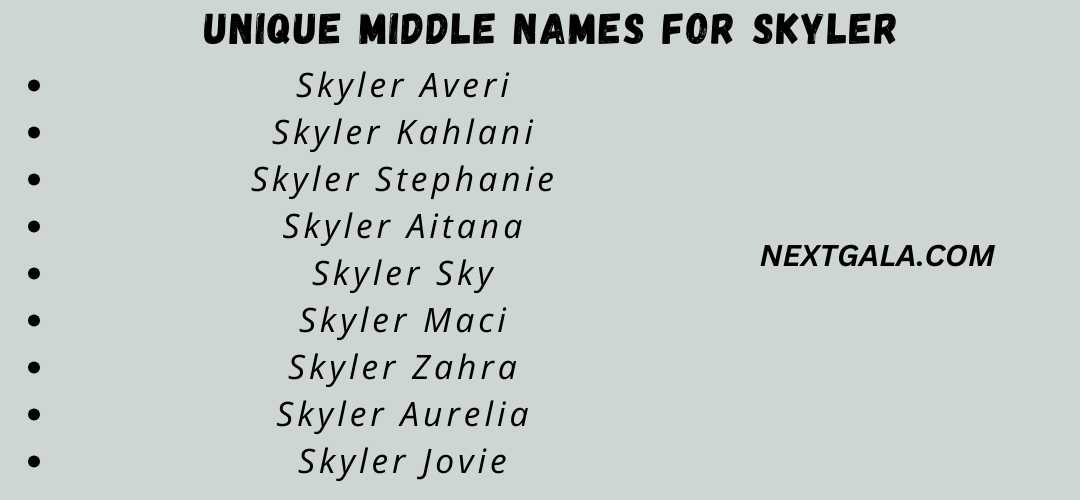 Middle Names For Skyler