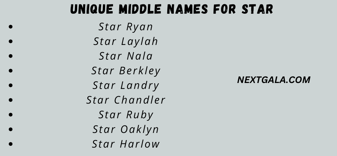 Middle Names For Star