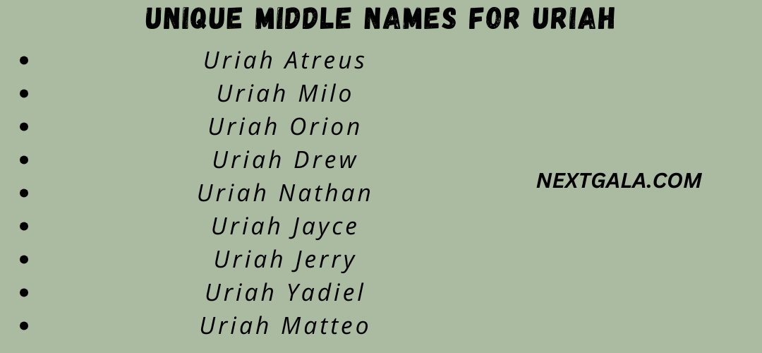 Middle Names For Uriah