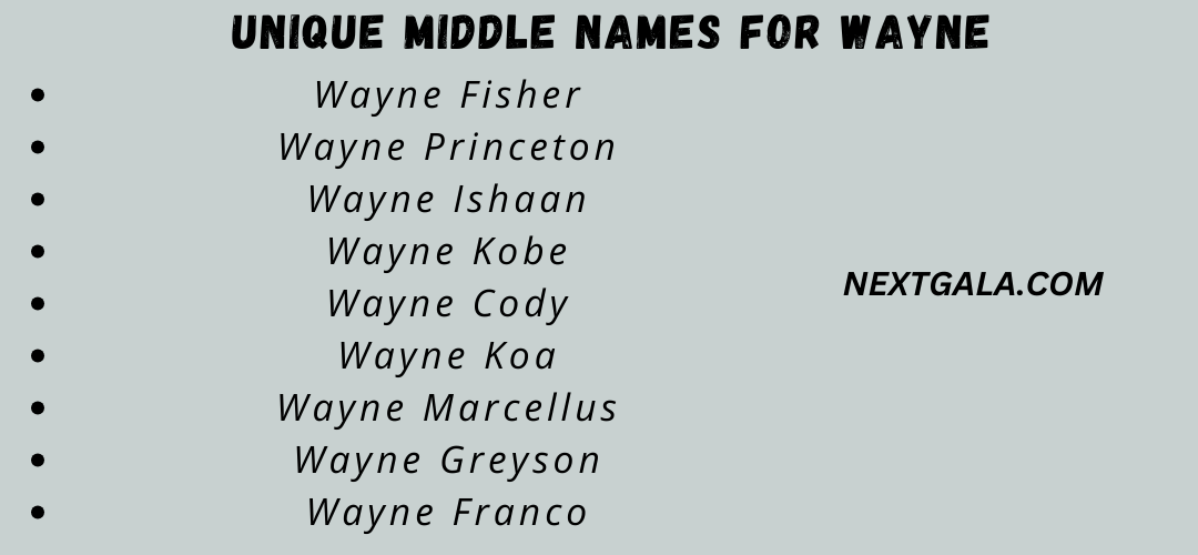 Middle Names For Wayne