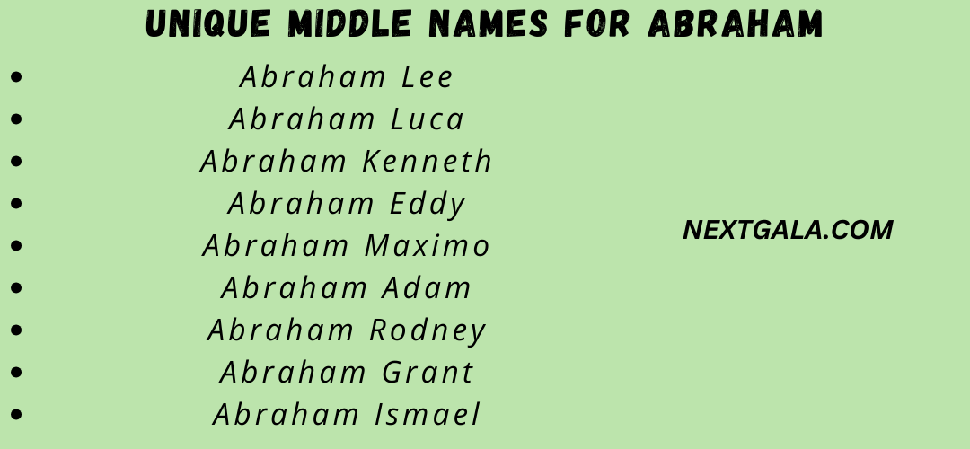 Middle Names for Abraham