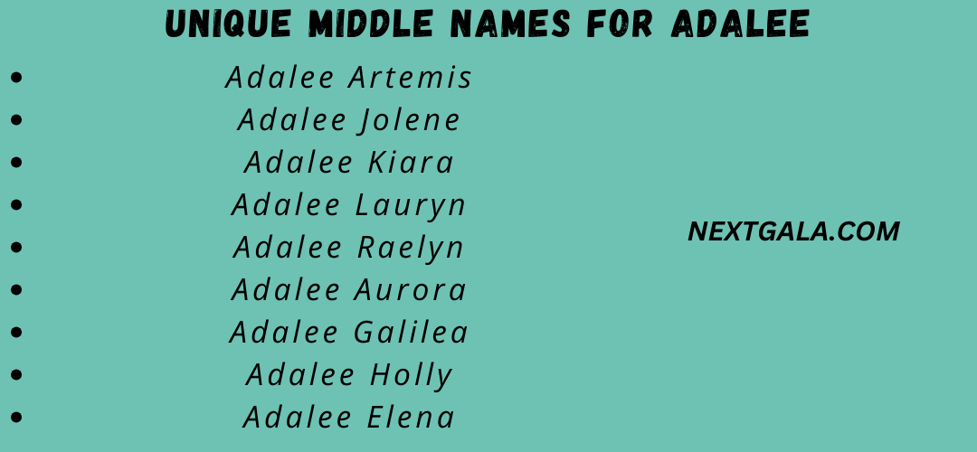 Middle Names for Adalee