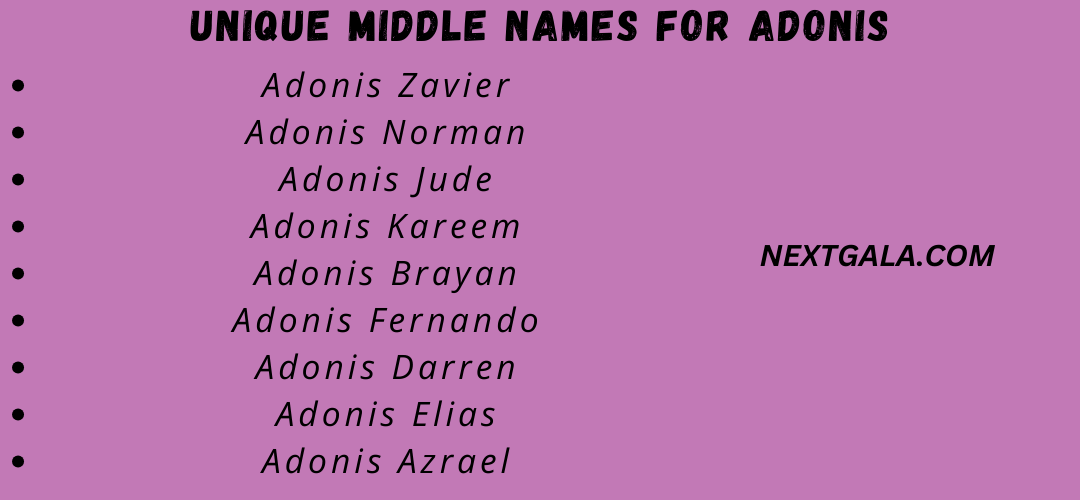 Middle Names for Adonis