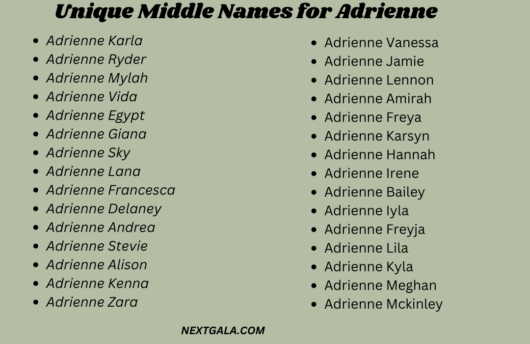 Middle Names for Adrienne