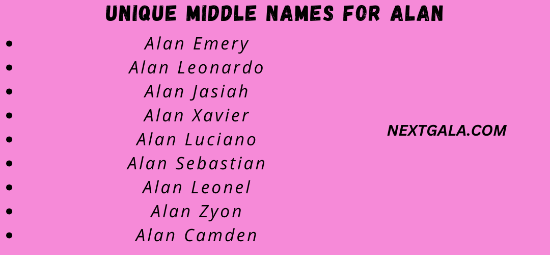 Middle Names for Alan