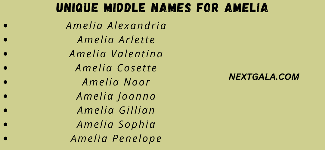 Middle Names for Amelia