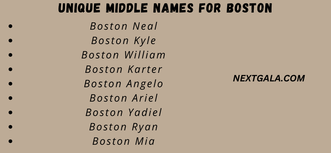 Unique Middle Names for Boston