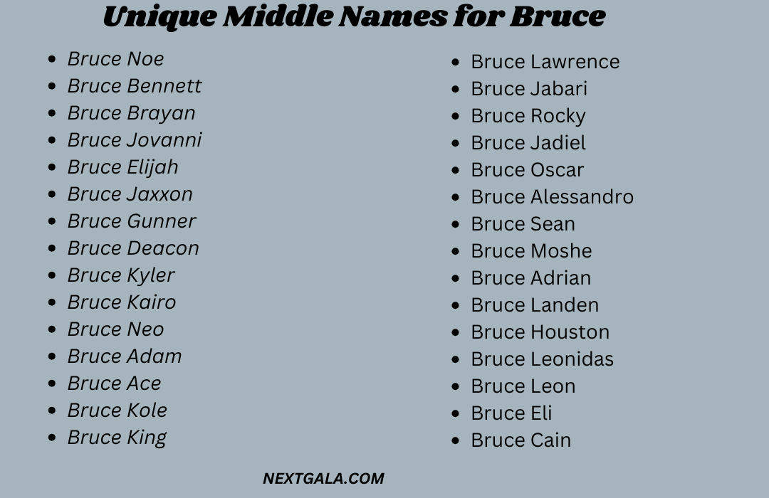 Middle Names for Bruce 