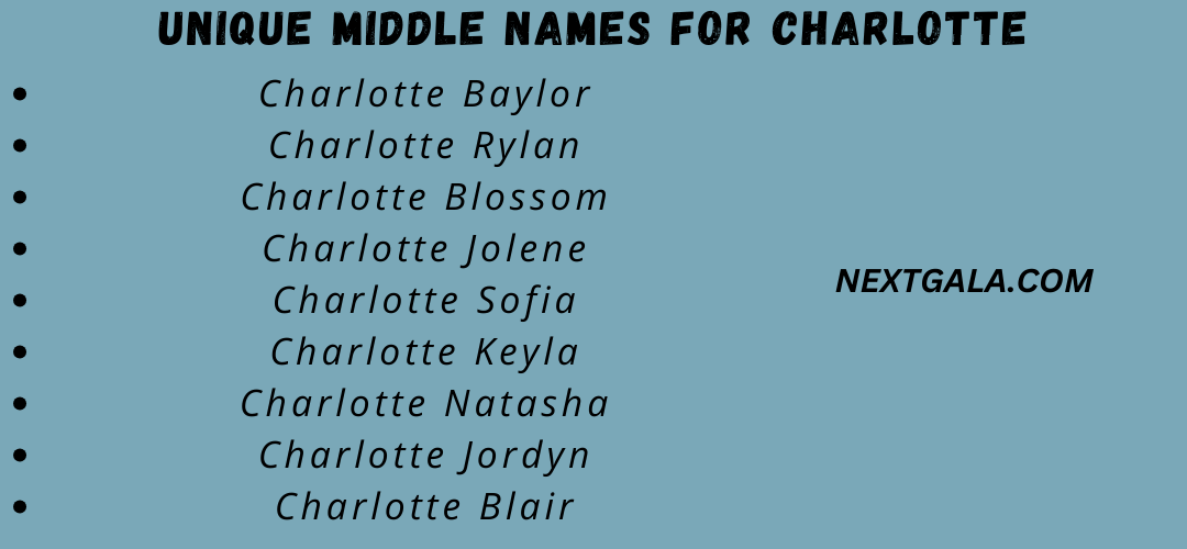 Middle Names for Charlotte