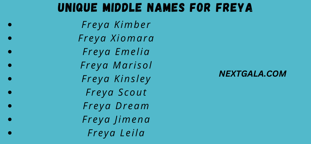 Middle Names for Freya