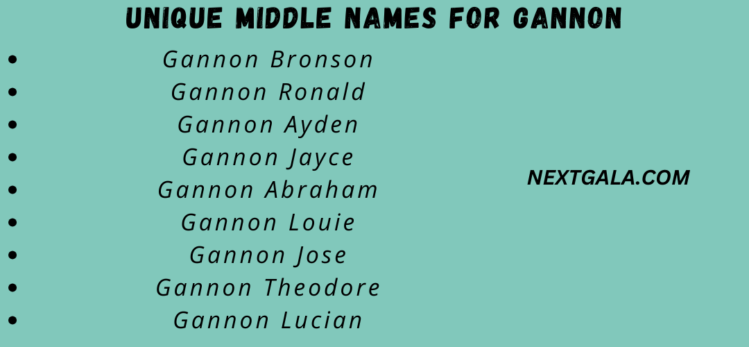 Middle Names for Gannon