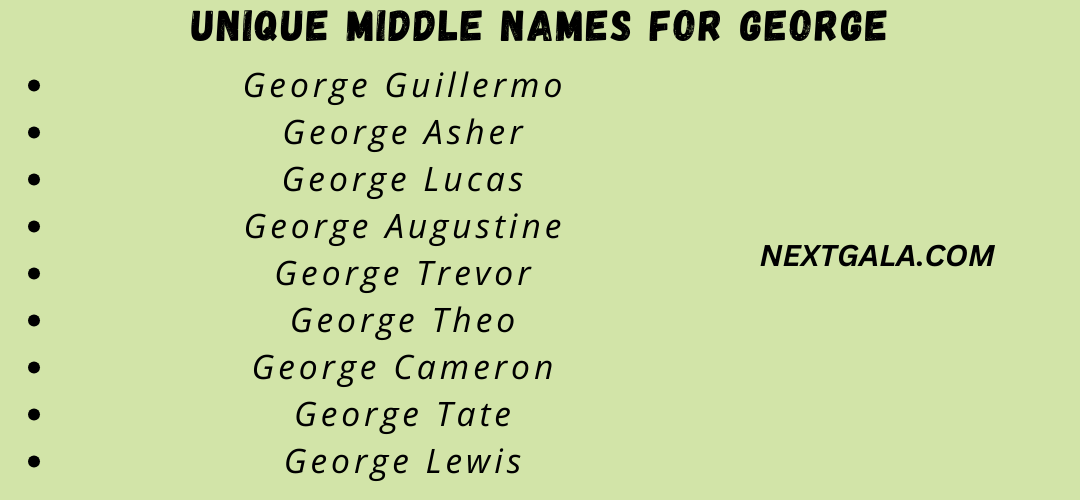 Middle Names for George