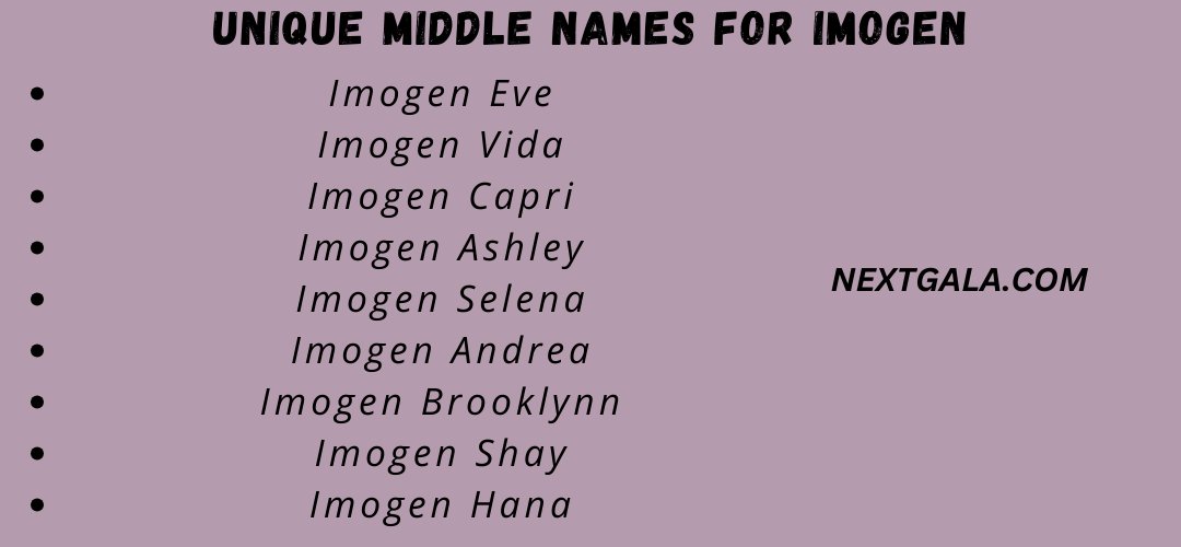 Middle Names for Imogen