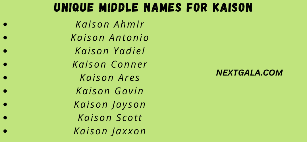 Middle Names for Kaison