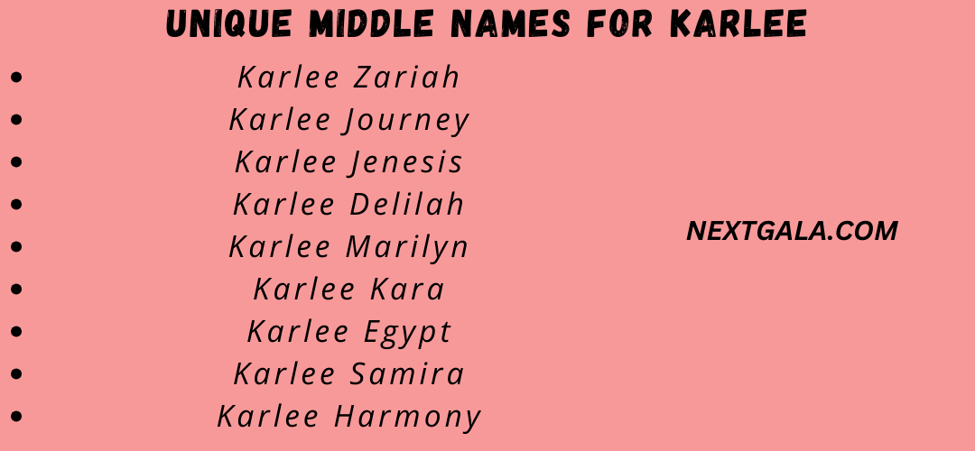 Middle Names for Karlee