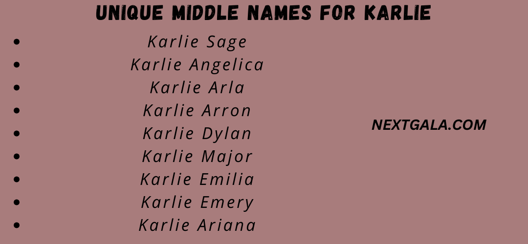 Unique Middle Names for Karlie