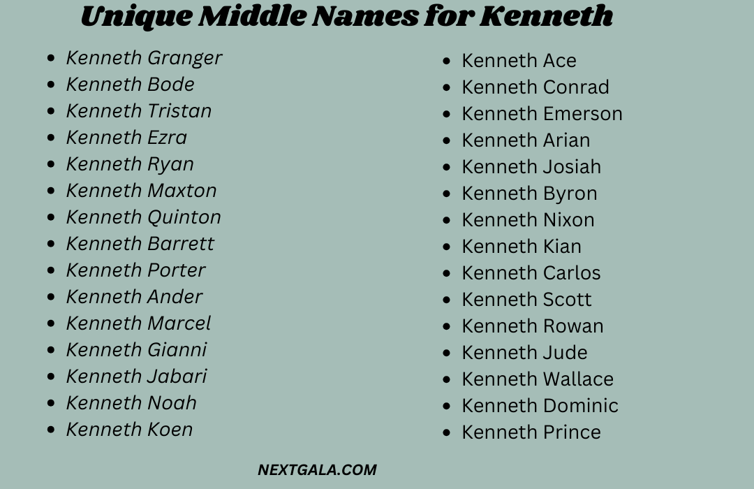 Middle Names for Kenneth 