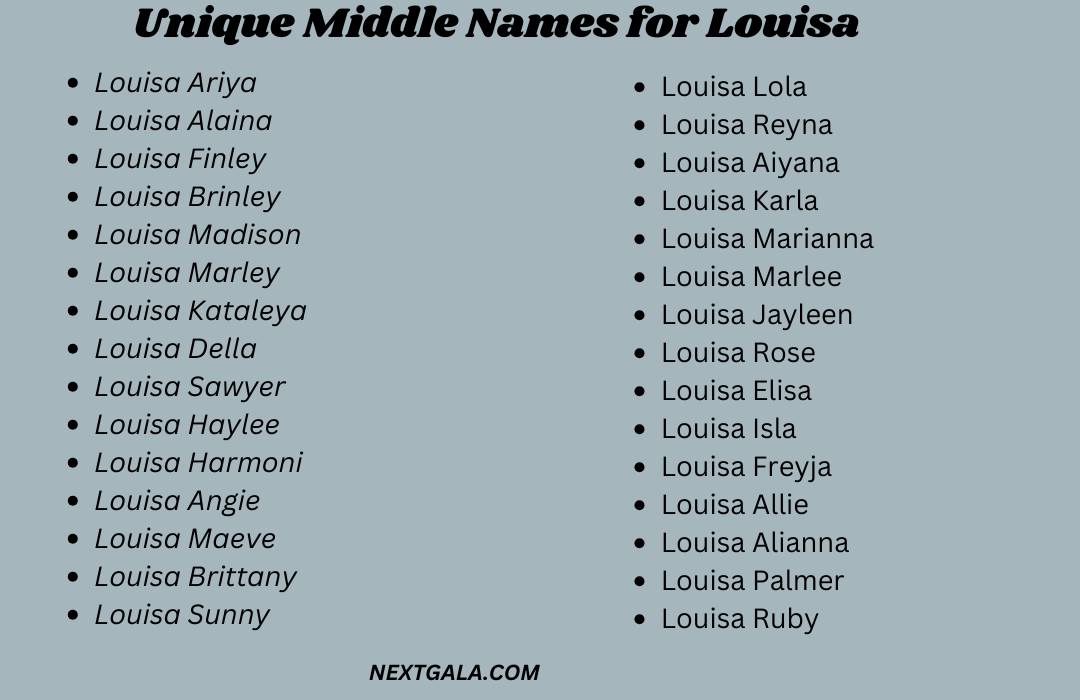 Middle Names for Louisa 