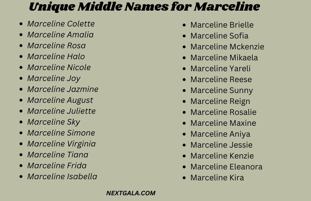 Middle Names for Marceline